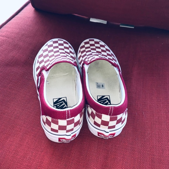 Burgundy checkered vans - Picture 6 of 7